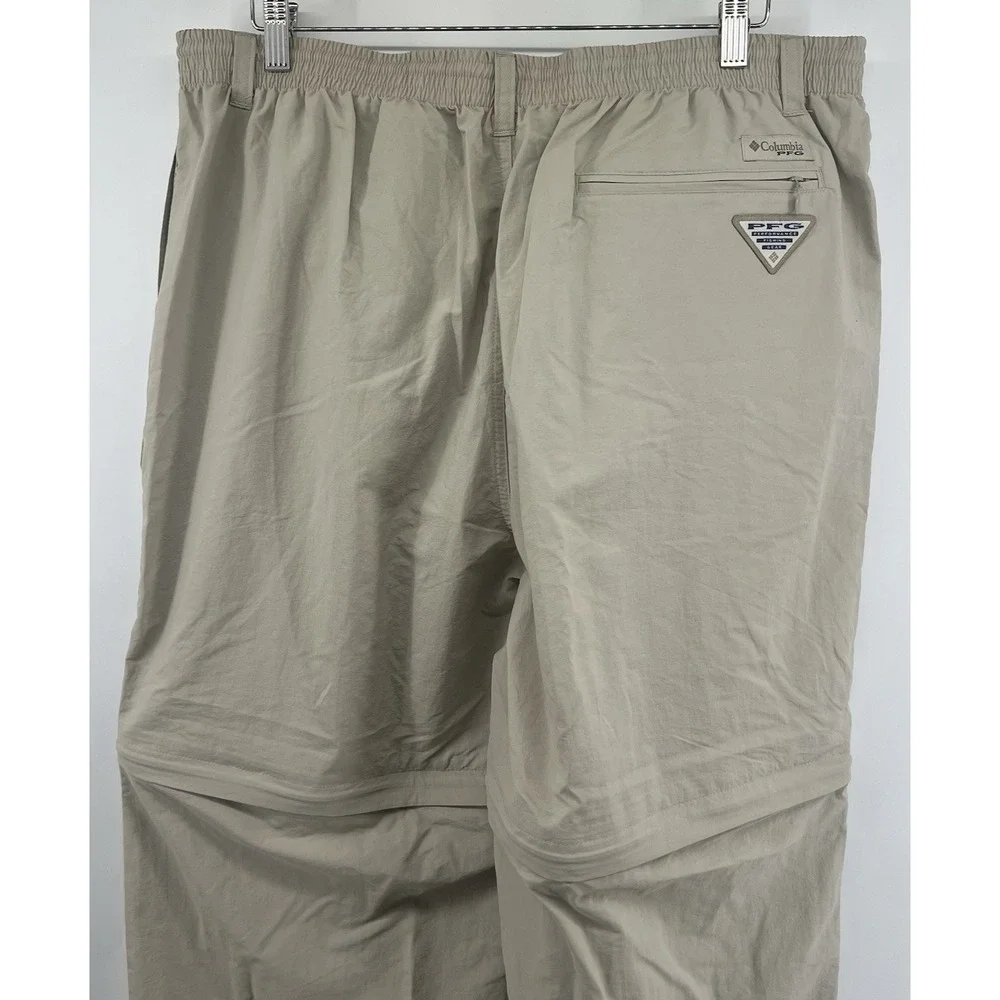 Columbia PFG Aruba III Convertible Pants Shorts Mens XL Tan Beige 38 30L New NWT